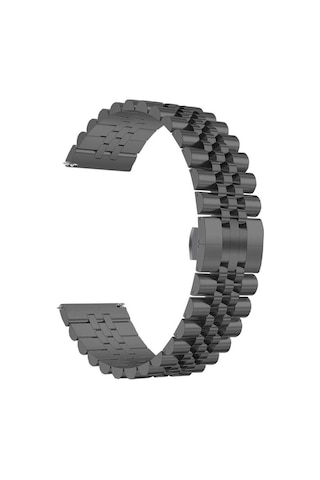 Gear S3 Uyumlu Krd-36 22mm Metal Zore Kordon-siyah