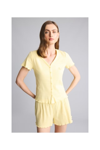 Defacto Regular Fıt Kısa Kollu Pijama Takımı H7072ax26smyl83 Sarı-yl83