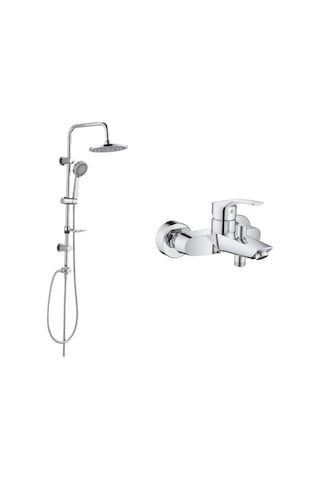 Grohe Eurosmart Tek Kumandalı Banyo Bataryası 33300003 Ve Tema 53230 Tondo Tepe Duş Seti Krom