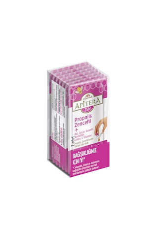 Apitera ZEN Doğal Bal, C Vitamini, Çinko, Selenyum, Zencefil, Tarçın, Karanfil, Karabiber, Limon ve Propolis İçeren Takviye Edici 7’li Saşe