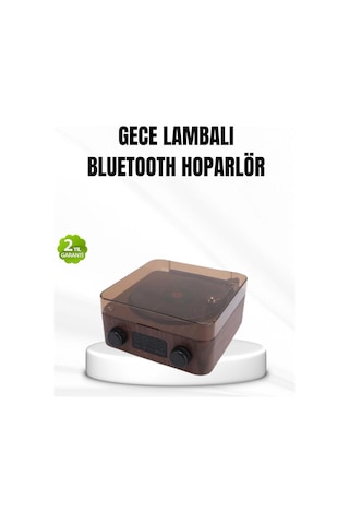Bluetooth Hoparlörlü Gece Lambası Dijital Saat Ve Ambiyans Işığı Çok Amaçlı