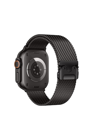 Ayrex Apple Watch Ultra 1/2/3 49mm İle Uyumlu Kordon Titanyum Kelebek Klipsli Milano Loop 121