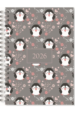 Lizy 2026 Spiralli 17x24 Cm Günlük Ajanda Model-6 Beyaz