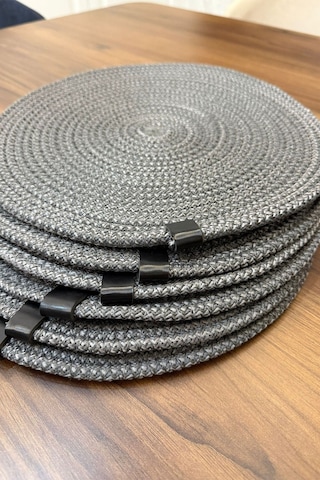 6 Adet Jüt Supla / Amerikan Servis Lux Sunum Tabak Altlığı Gri