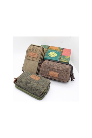 Fastbuy Erkekler İçin Çift Katlı Deri Bel Çantası - Çalışma/ev Kullanımı, Telefon & Parça Saklama Elbisesi, Kahverengi, 17x10