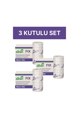Fix Elastik Sabitleme Bandı 10cm X 10m, 3 Kutulu Set. Elastik Non-woven Medikal Flaster