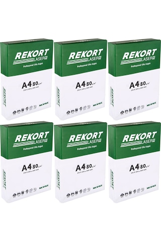 Mopak Rekort A4 80gr/m2 Fotokopi Kağıdı 3000 Adet 6pk 500