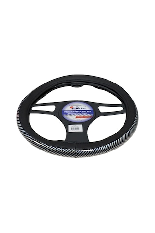 Nyf Fx-004 Geçmeli Direksiyon Kılıfı Çember Parlak Karbon Beyaz 38 Cm