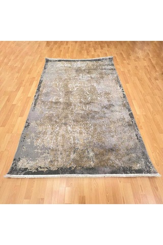 Madalyon Desenli 160 X 230 Yün Halı Gri
