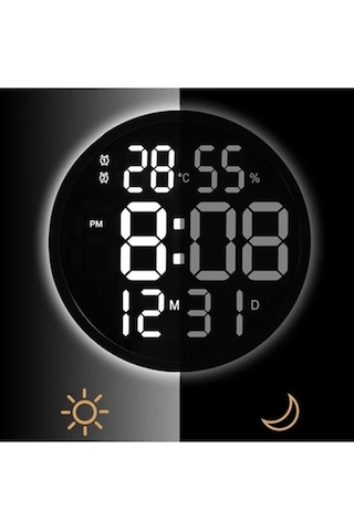 Monozone 12ınç Led Duvar Masa Saati Dijital Modern Elektronik