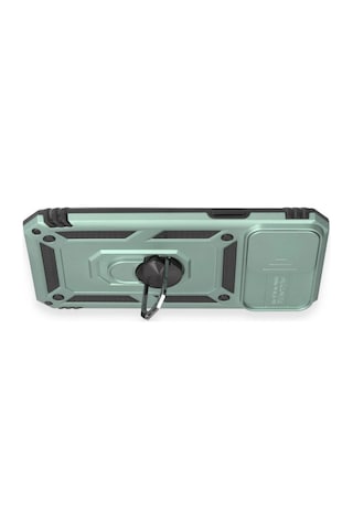 iPhone Uyumlu 12 Pro Max Kılıf Pars Lens Yüzüklü Silikon - Yeşil Çokrenkli