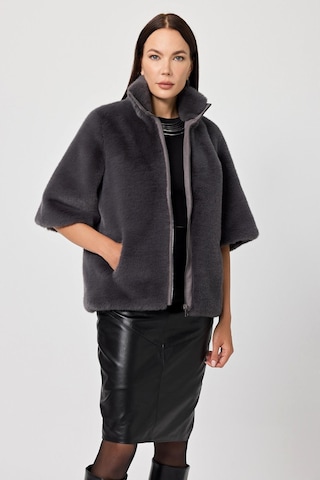 Cecilia Kül Gri Kadın Tüylü Mont 001