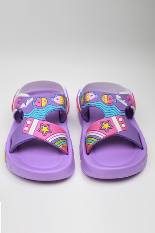 Günlük Unisex Çocuk Sandalet Esnek Kaymaz Taban Yazlık Ev Okul Kreş Ayakkabı Ps940-ps955 Düz- Lila
