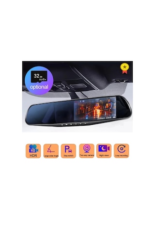 Xuweiwei Gyıoeupt Style 2 4 5 Inç Büyük Ekran 1080p Hd Gece Görüşlü Araç Kamerası 32gb Hafıza Kartı Seçenekli