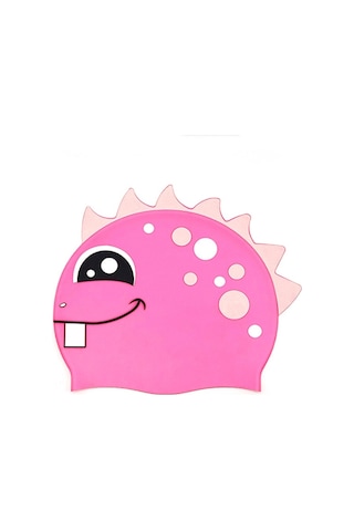 Çocuk Karikatür Dinozor Rahat Silikon Yüzme Kap Pembe
