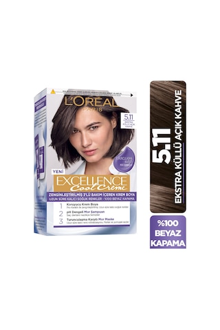 Loreal Paris Excellence Saç Boyası 5.11 Ekstra Küllü Açık Kahve Loreal Paris Excellence Saç Boyası 5.11 Ekstra Küllü Açık Kahve
