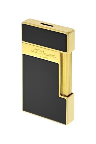 St Dupont Slimmy Golden Shiny Black Lacquer Çakmak 28002