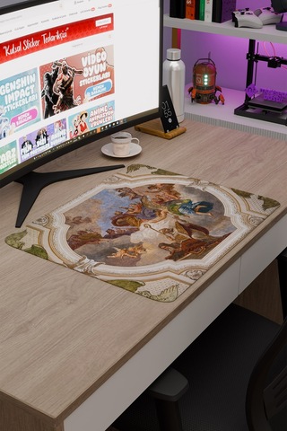 Ortaçağ Sanat Kaymaz Dikişli Kauçuk Oyuncu Mousepad V5 - 48x40 Xl Gaming Mouse Pad Fare Altlığı