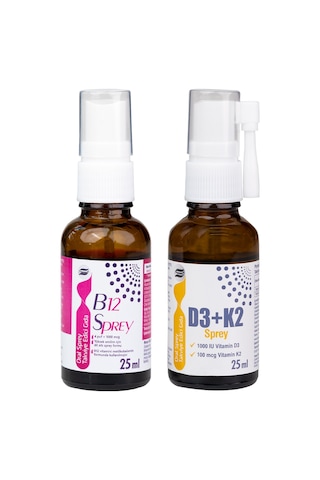 D3 K2 Sprey 25 ML + Vitamin B12 Sprey Çilek Aromalı 25 ML
