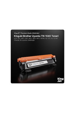 Kingjet Brother Uyumlu Tn-1040 Standart Kapasiteli 4'lü Paket Uyumlu Toner Mfc-1911w