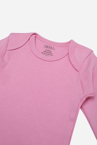 Grey Cat Nefes Alabilir Pamuklu Yenidoğan %100 Organik Pamuk 3'lü Pembe Uzun Kollu Bebek Çıtçıtlı Zıbın Body