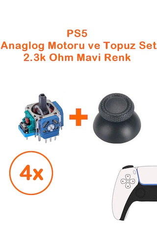 4 Adet Ps5 Analog Motoru Ve Başlık Topuz Set