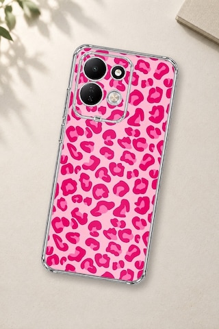 Redmi 17 4g/5g Uyumlu Pembe Leopar Tasarımlı Baskılı Silikon Kılıf