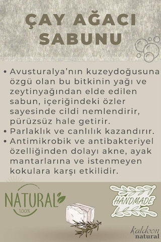 Çay Ağacı Sabunu El Yapımı Doğal 120 G