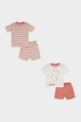 DeFacto Erkek Bebek 4'lü Pijama Takımı Kısa Kollu Penye Üst Beli Lastikli Şort E1188A525HSER98