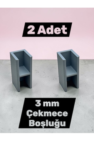 Çekmece Ön Yüz Boşluk Ayar Aparatı 2 Li Set Gri