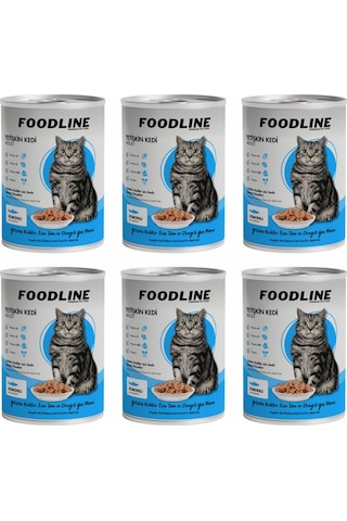 Foodline Somonlu Yetişkin Kedi Konservesi 6 x 400 G