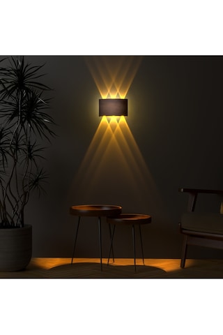 Uranüs Eskitme Kasa Amber Işık Ledli Dekoratif Işık Süzmeli Iç Dış Mekan Modern Aplik Bakır