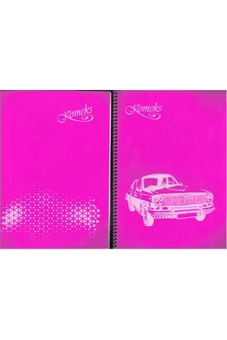Komeks Spiralli Defter Plastik Kapak 72 Yp A4 Kareli Pembe