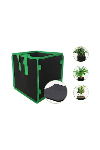 Jeehugo 4 Galon Siyah Kare Bitki Yetiştirme Çanta - Nemezli Kumaş, Hava Geçirgen, Kök Sağlığı, Sebze/çiçek İçin