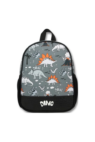 Famebag-ümit Çanta Siyah Gri Dinazor Anaokulu Çantası 3'lü Set