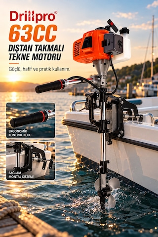 63cc 3 Hp 2 Zamanlı Dıştan Takmalı Benzinli Tekne Motoru