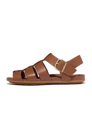 C15 Deep Tan Sandalet Kadın A4b-001/c15 Fitflop Gracıe Leather Fısherman Sandals