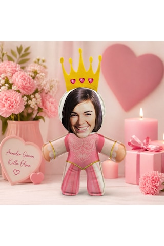 Bk Gift Kişiye Özel Fotoğraflı Kraliçe Bebek Yastık, Sevgiliye Anneler Günü Anneye Çok Renkli