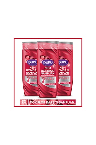 Duru Nem Bombası Dökülme Eğilimli Saçlar İçin Dökülme Karşıtı Şampuan 3x400 Ml