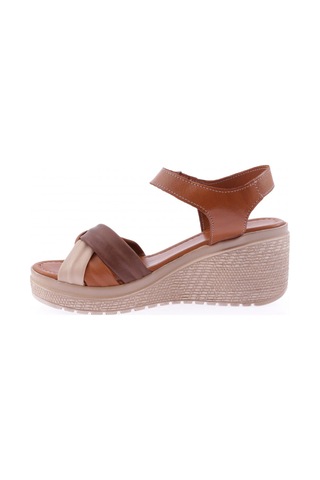 Dgn 3024 Kadin Dolgu Taban Çapraz Bantli Sandalet Taba Garni