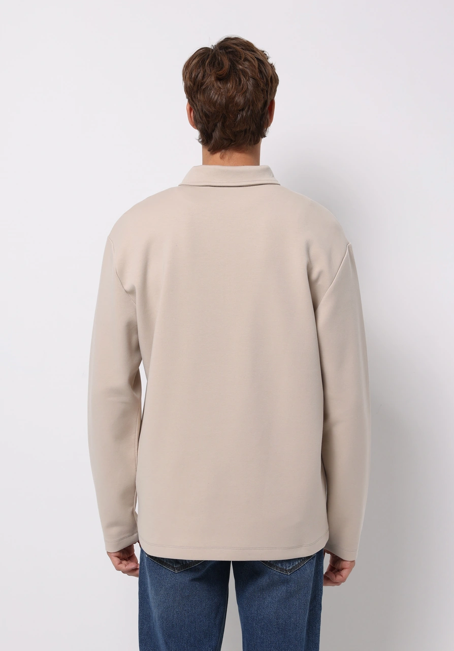 Colin's Colins Comfort Fit Polo Yaka Düz Erkek Bej Uzun Kol Tişört Cl1077104 Q1.v2 Beı Bej