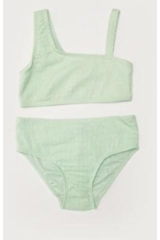Deep Beach Dokulu Kumaş Kız Çocuk Bikini Takım 001