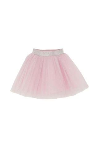 Kız Çocuk Simli Tütü Etek-14031 Pudra