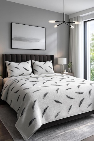 Lifoz 3 Parça Çift Kişilik Yatak Örtüsü 235x250 Cm Beyaz
