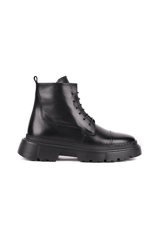 Shoetyle - Hakiki Deri Siyah Renk Fermuarlı Erkek Postal Bot - 250-13-206-1659