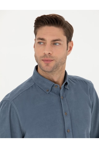 Pierre Cardin Saks Regular Fit Uzun Kollu Gömlek 50274112 Vr032 Koyu Mavi