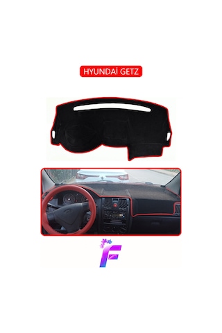 Hyundai Getz Uyumlu Ön Torpido Örtüsü Hızlı Ve Kolay Montaj Kaymaz Tasarım Tam Koruma G33 Kırmızı