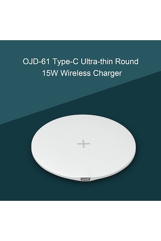 Pazly 15w Type-c Kablosuz Şarj Pedi, 5v-12v, Siyah/beyaz, Hızlı Şarj, Cep Telefonu Uygun