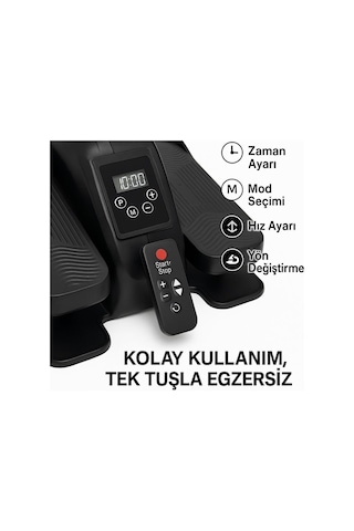 Eliptik Kondisyon Bisikleti - Egzersiz Aleti - Şık Tasarım - Ayak Masaj Aleti Siyah Tek Ebat