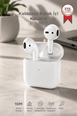 Özel Seri Bluetooth Kulaklık Air-5s Beyaz İletişim Aracı Hediyelik Cihaz Telefon Aksesuarı